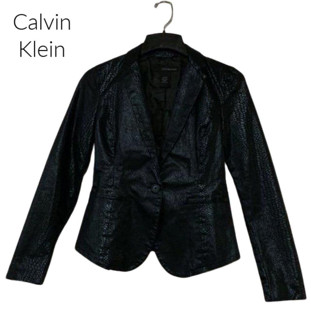 Calvin Klein Jeans Metallic Embossed Snake Texture Jacket - Picture 3 of 7